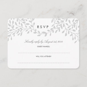 Secret Garden Wedding RSVP - Grey Card