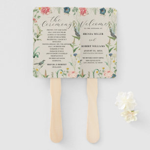Secret Garden Wildflowers Wedding Frame 2 Hand Fan
