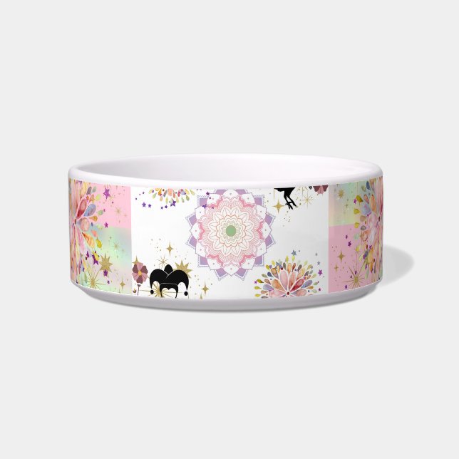 Secret Garden With Harlequin... Pet Bowl (Front)