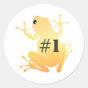 Secret Heart "#1" Gold Flying Frog Classic Round Sticker