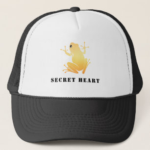 Secret Heart Gold Frog Custom Text Trucker Hat