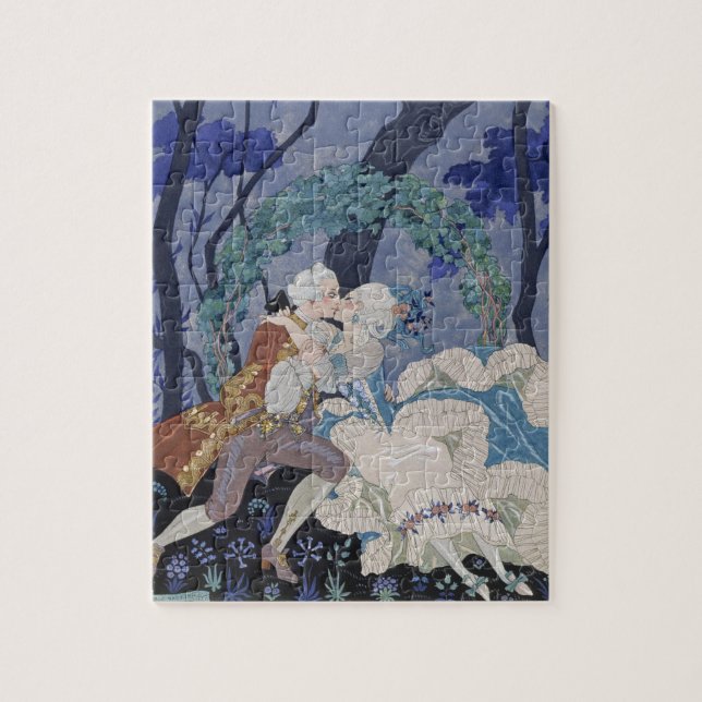 Secret Kiss, illustration for 'Fetes Galantes' by Jigsaw Puzzle (Vertical)