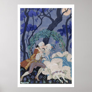 Secret Kiss, illustration for 'Fetes Galantes' by Poster