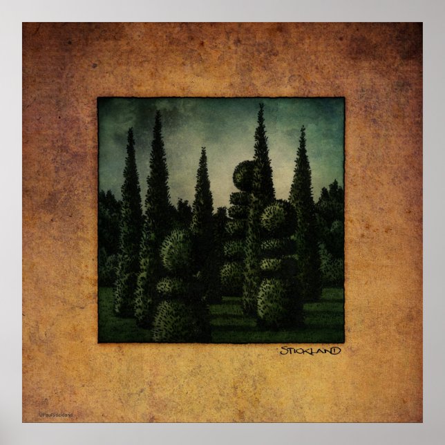 Secret Moonrise Garden Art Poster (Front)