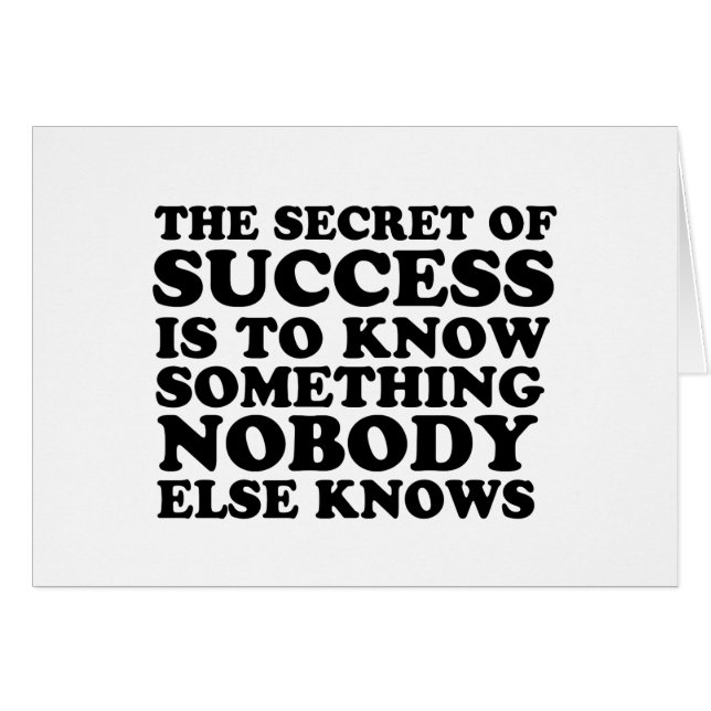 Secret of success (Front Horizontal)