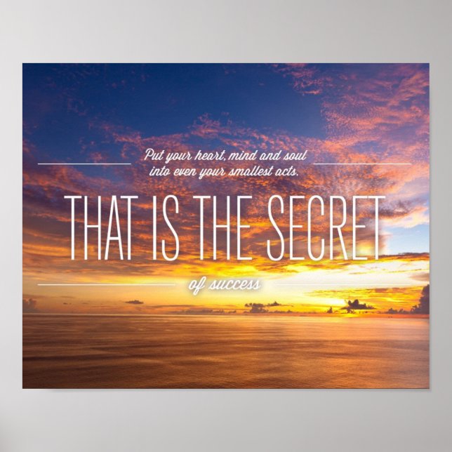 Secret Of Success - Motivational Quote Poster (Front)