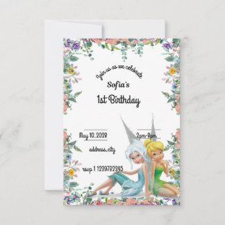 secret of the wings 1st birthday invitation