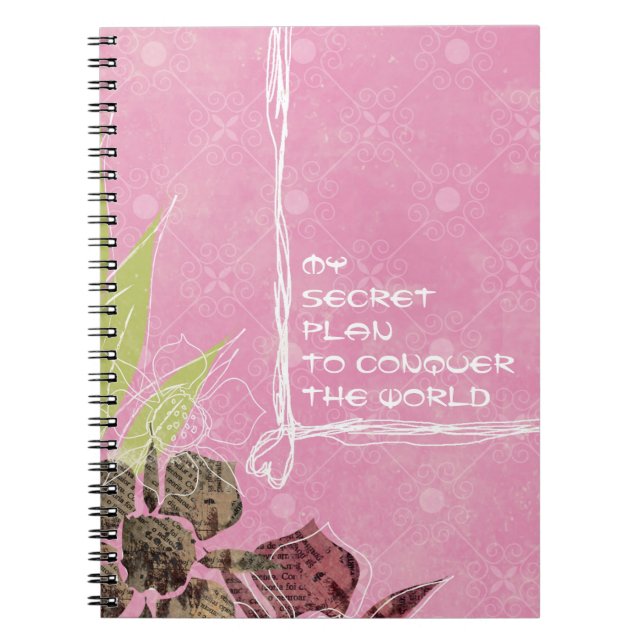Secret Plan Pink Flowers Notebook (Front)