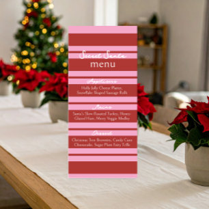Secret Santa Cabana Pink and red Stripe Preppy Menu