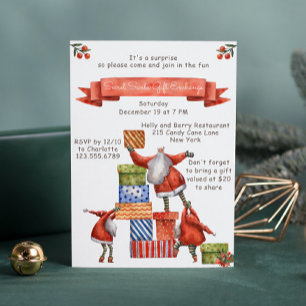 Secret Santa Christmas Party Modern Watercolor Invitation