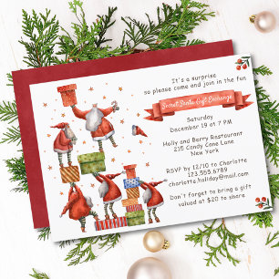 Secret Santa Christmas Party Modern Watercolor Invitation