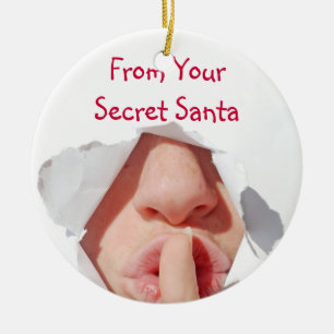 Secret Santa Gift Christmas Xmas Holidays Ceramic Ornament