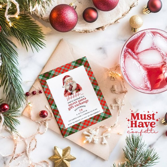 Secret Santa Gift Exchange Christmas Party Holiday Card (Creator Uploaded)