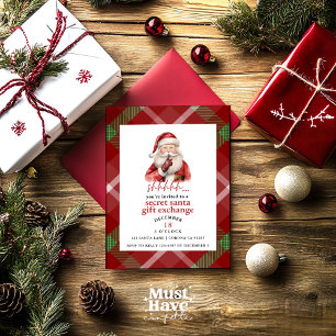 Secret Santa Gift Exchange Christmas Party Holiday Card