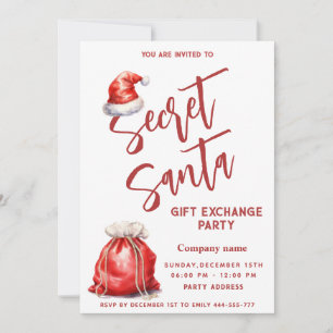 Secret Santa gift exchange Christmas party  Invitation