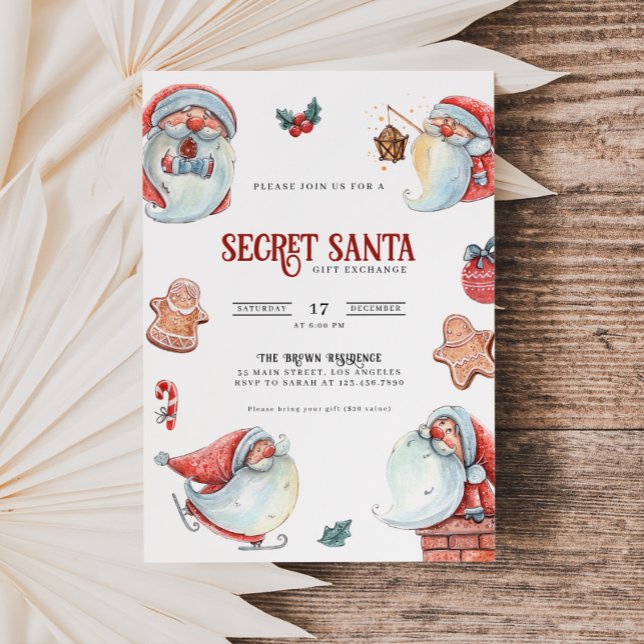 Secret Santa Gift Exchange Christmas Party Invite (Creator Uploaded)