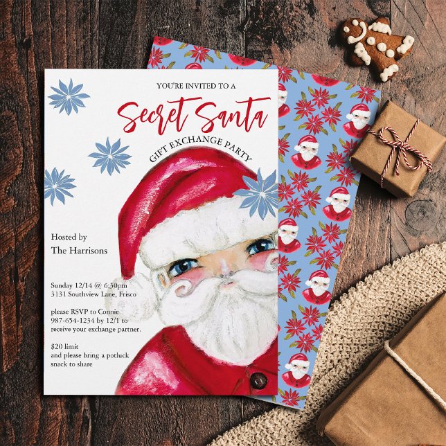 Secret Santa Gift Exchange Classic Christmas Invitation (Creator Uploaded)