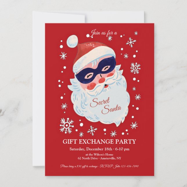 Secret Santa Gift Exchange Invitation (Front)
