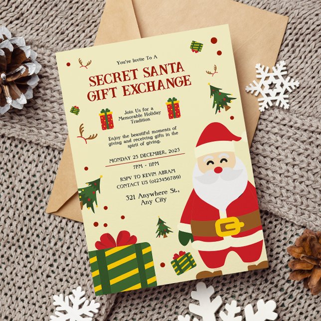 Secret Santa Gift Exchange  Invitation (Creator Uploaded)