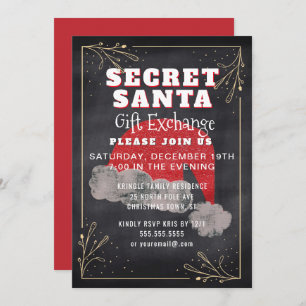 Secret Santa Gift Exchange Party Invitation