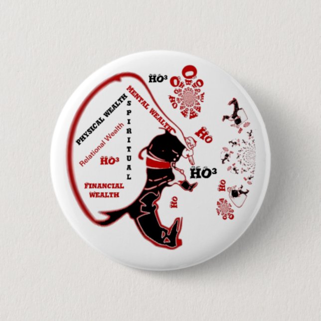 Secret Santa Gift – Prosperity & Wealth 6 Cm Round Badge (Front)