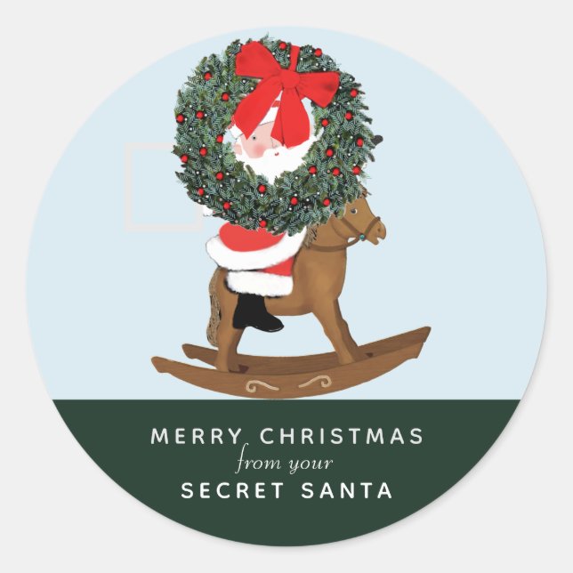 Secret Santa Gift Tag Classic Round Sticker (Front)