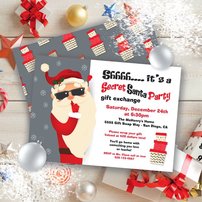 Secret Santa Party Gift Exchange Swap Invitation (Creator Uploaded)