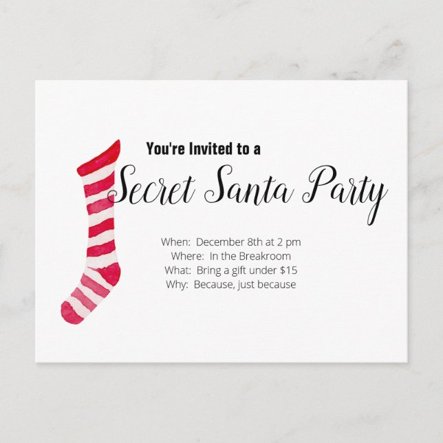 Secret Santa Party Invitation (Front)