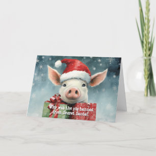 Secret Santa Pig Christmas Card