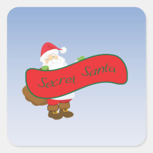 Secret Santa Pollyanna White Elephant Square Sticker