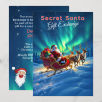 Secret Santa Sleigh & Northern Lights 5x7 Party