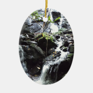 Secret Smoky Mountain Waterfall Ceramic Tree Decoration