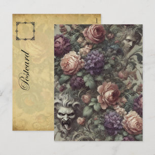 Secret Societies Bloom in Spirals – Gothic Holiday Postcard