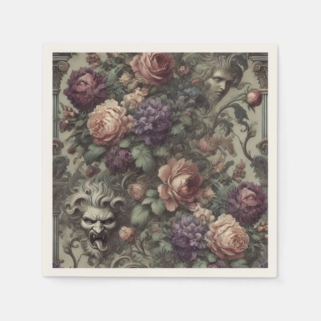 Secret Societies Bloom in Spirals – Gothic  Napkin (Front)