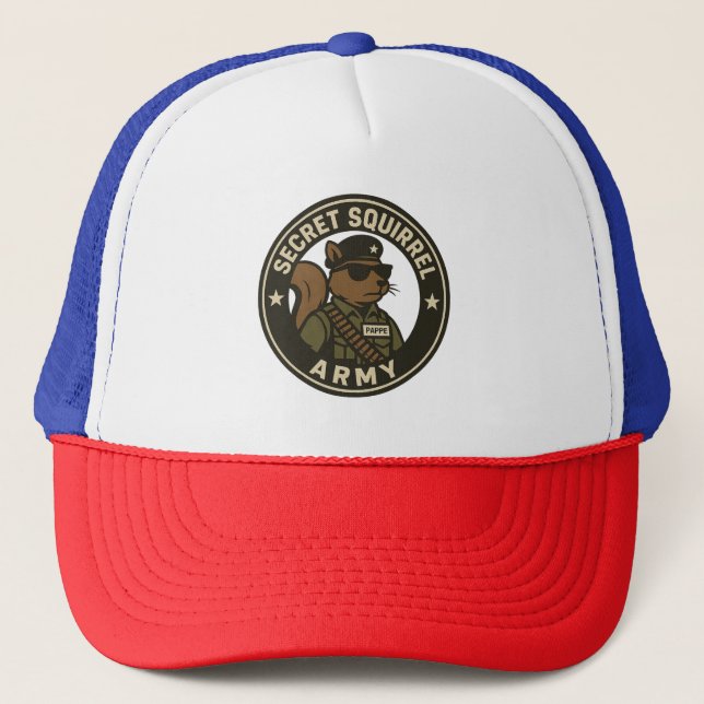 secret squirrel army trucker hat (Front)
