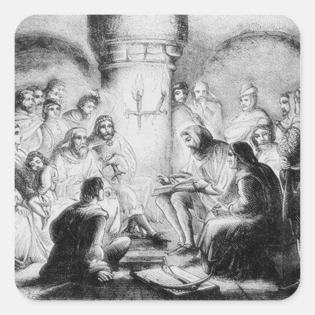 Secret Study of Wycliffe's Bible Square Sticker (Front)