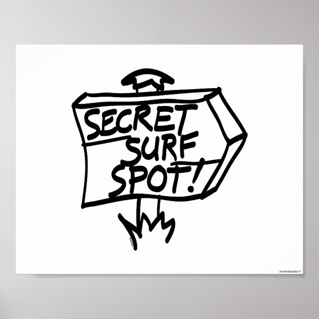 Secret Surf Spot Sign (Front)