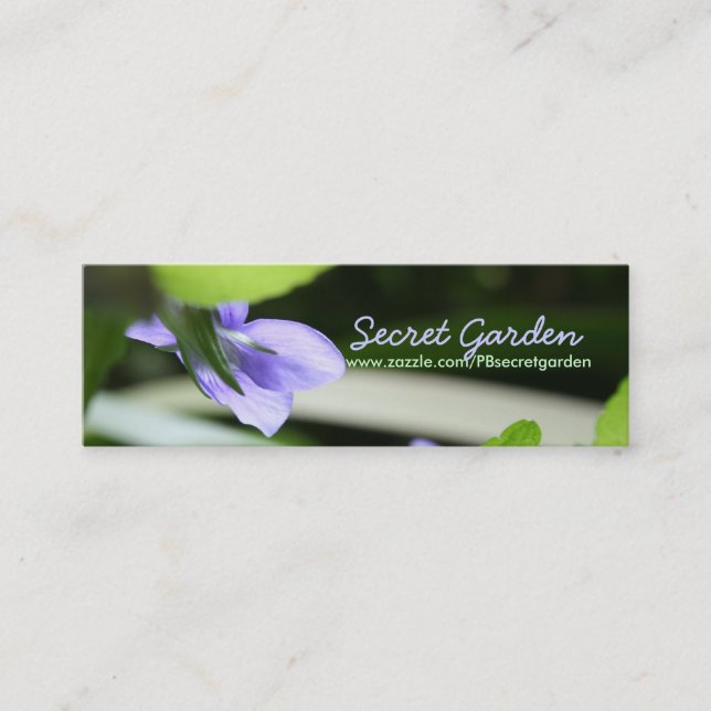 Secret Violets Floral photography Business Cards (Front)