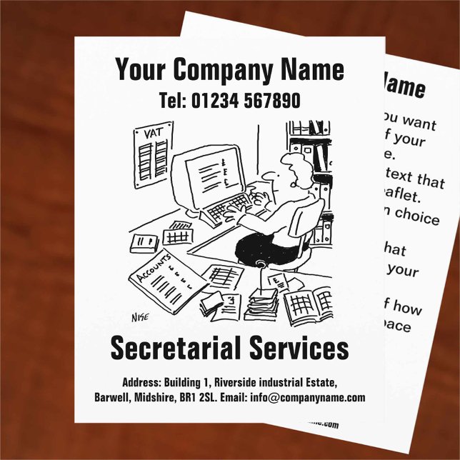 Secretarial Services Cartoon Design Flyer (Creator Uploaded)