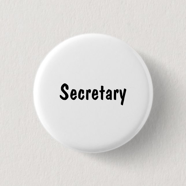 Secretary 3 Cm Round Badge (Front)