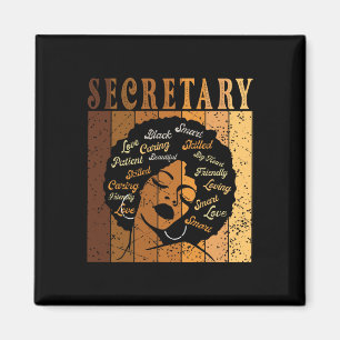 Secretary Afro African American Women Black Histor Magnet