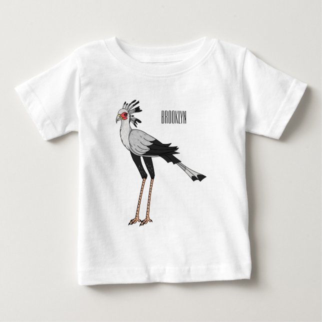 Secretary bird cartoon illustration baby T-Shirt (Front)