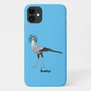 Secretary bird cartoon illustration  iPhone 11 case