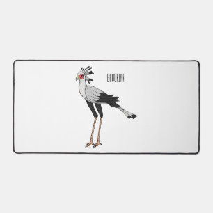 Secretary bird cartoon illustration desk mat