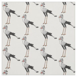 Secretary bird cartoon illustration fabric