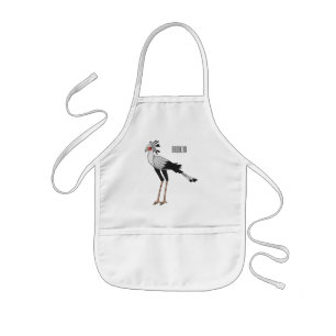 Secretary bird cartoon illustration kids apron