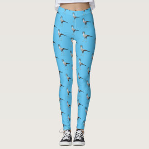 Secretary bird cartoon illustration leggings