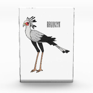Secretary bird cartoon illustration photo block