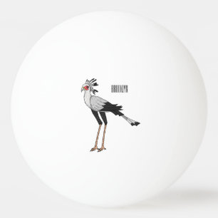 Secretary bird cartoon illustration ping pong ball