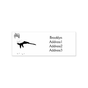 Secretary bird cartoon illustration rubber stamp